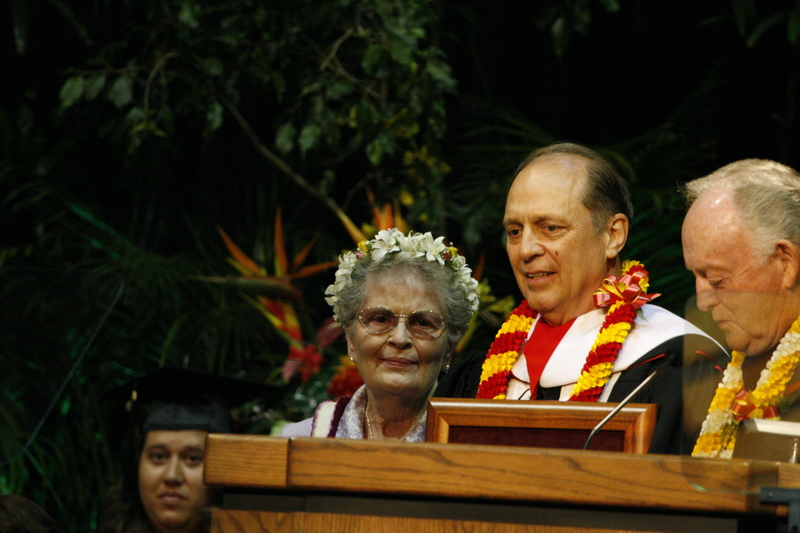 Sister Shumway, President Shumway, Elder Rolf Kerr