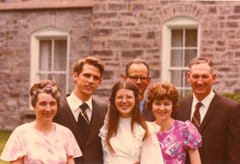 Jean, Don, Lois, Larry, Marva Jean, Herb, at Logan Temple