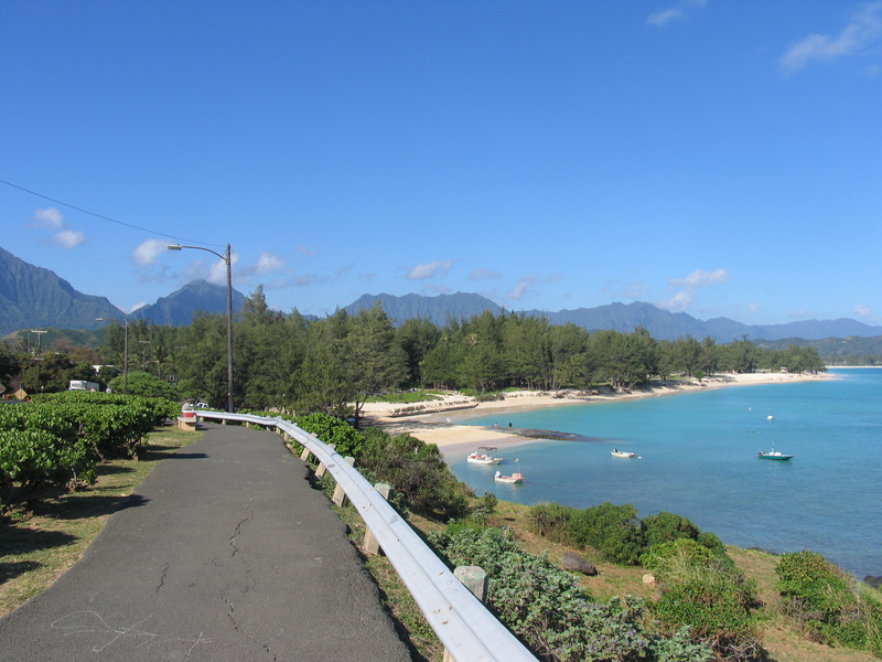 Maria with Kailua Beach Park in distance.