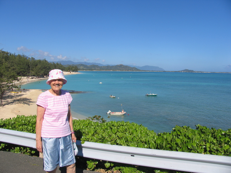 Doris with Kailua Beach.