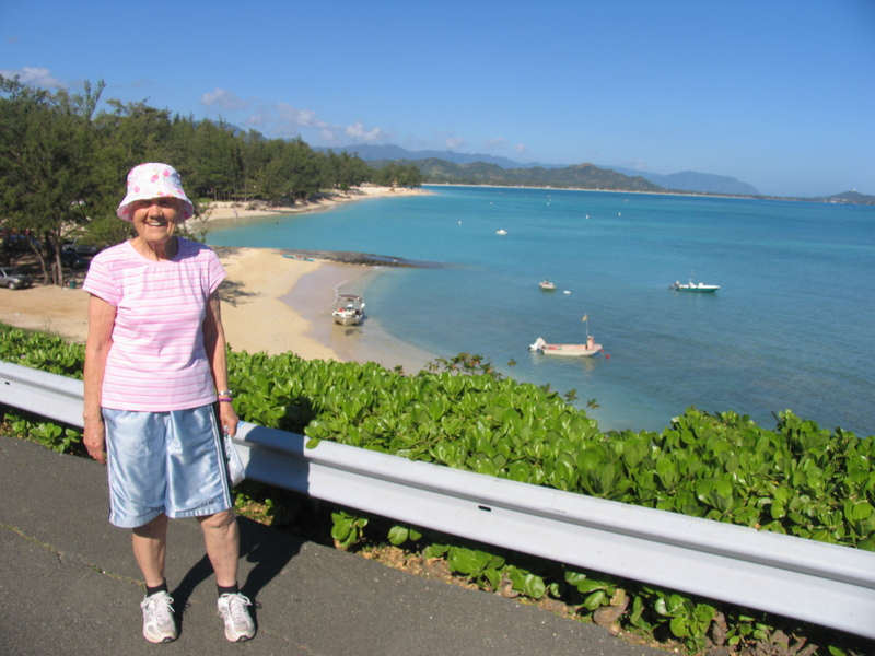 Doris with Kailua Beach.