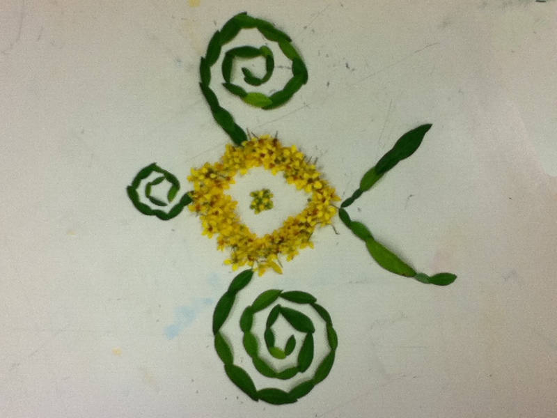 class artwork. This one reminded me of a turtle, but they didn't have any plan in mind except spirals.