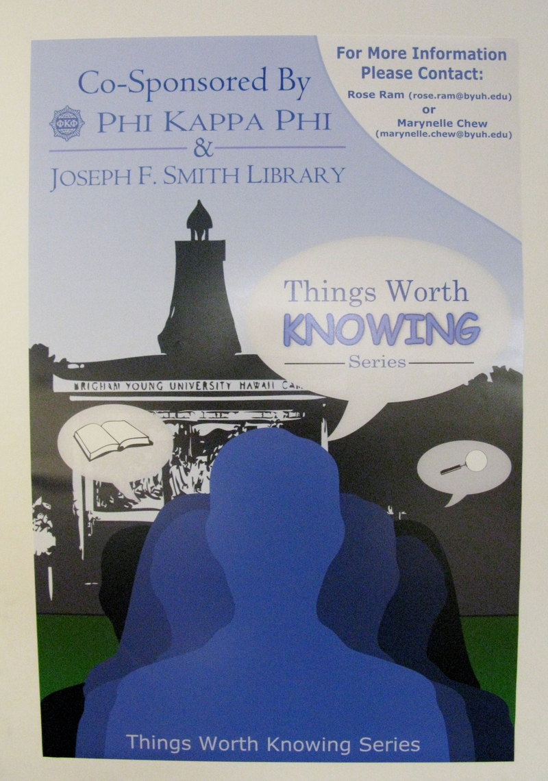 "Things Worth Knowing" poster.