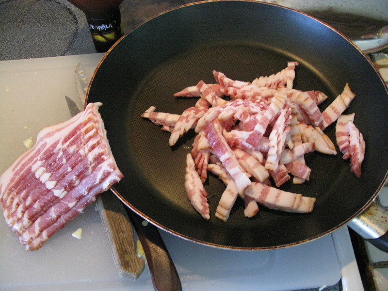 I decided to put bacon in this recipe also. Who doesn't like bacon?