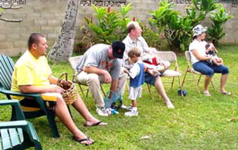 Adults at the Easter Egg hunt.