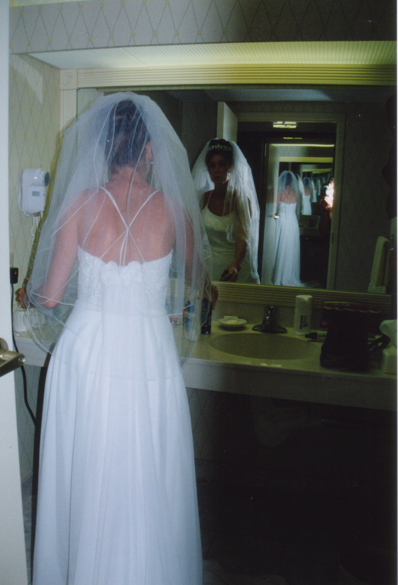 Rachel at the mirror.