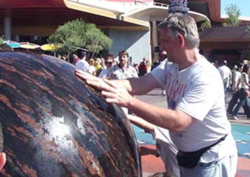 Spinning the marble at Disneyland