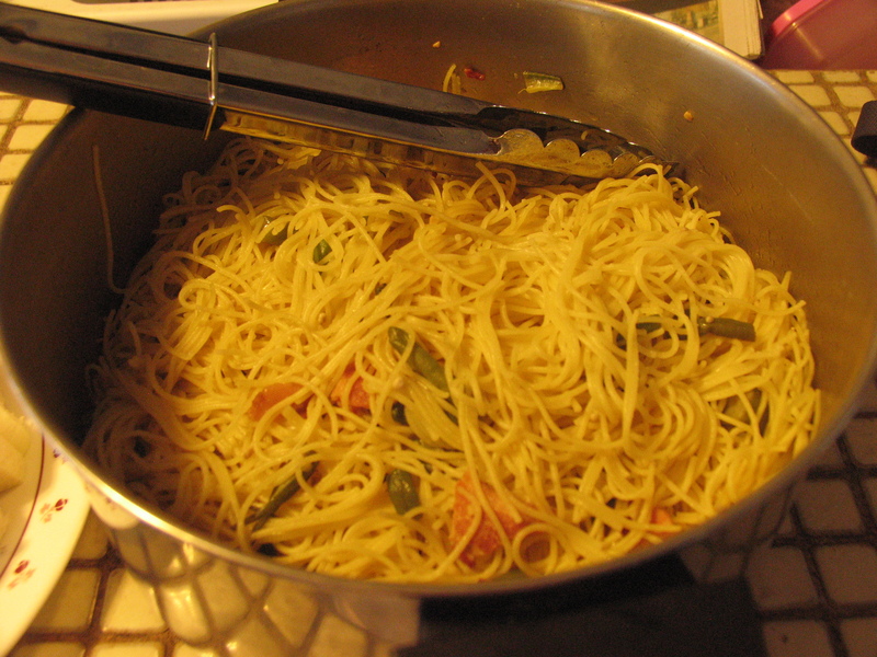 Spaghetti with Okra