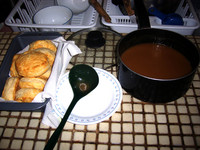 Gravy (home recipe) and Biscuits (Pillsbury Grands) were provided by Daniel and Ann.