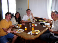 The happy family, sans photographer (Ben), ready to start eating.