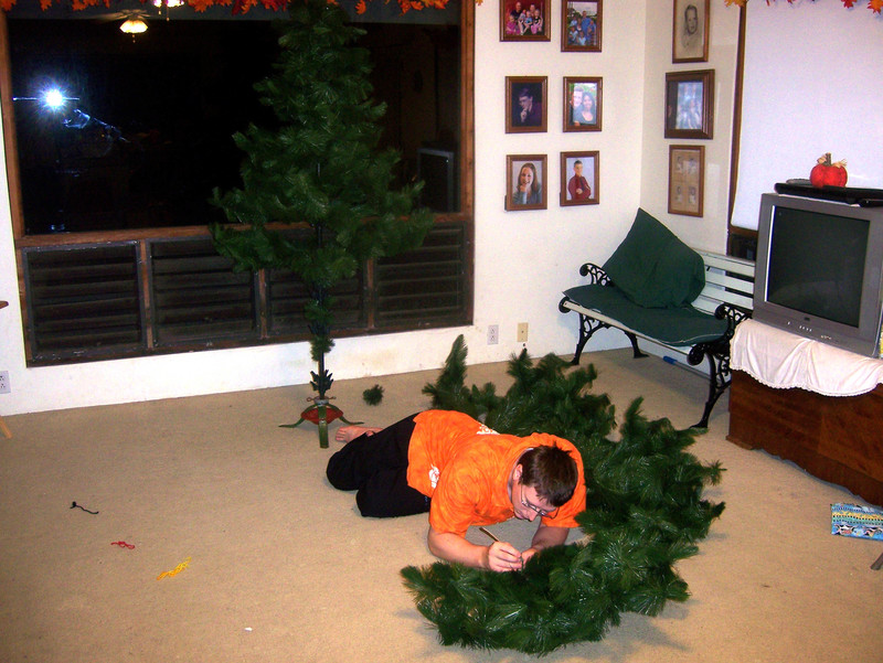 Nov 25: Ben unties branches using a fork.