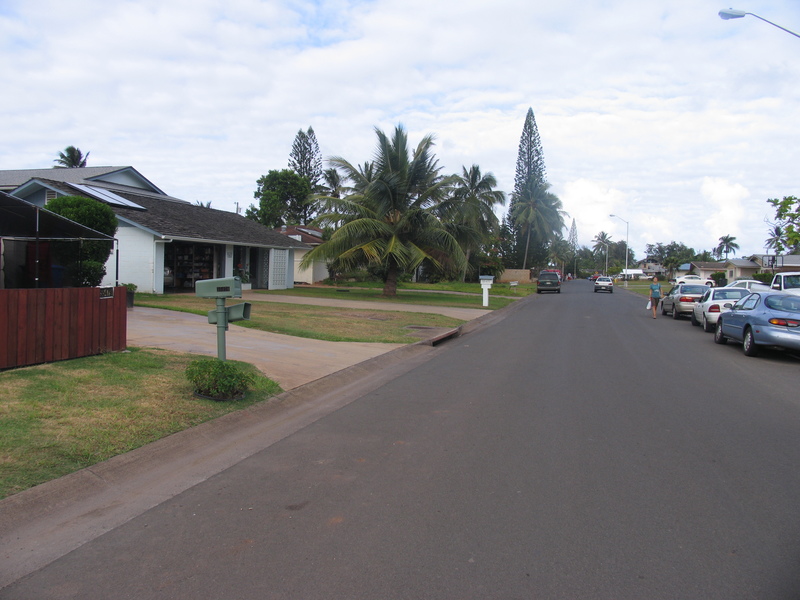 Looking down the street to the east on the opposite side of the street.