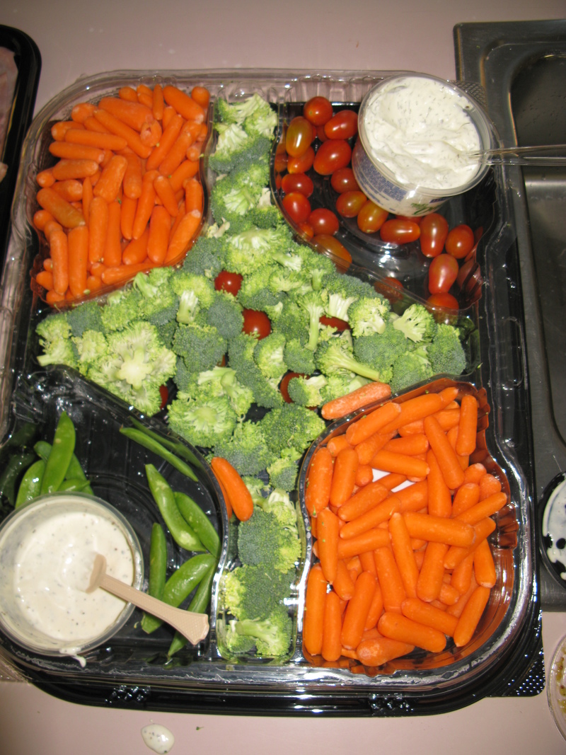 veggies at family dinner