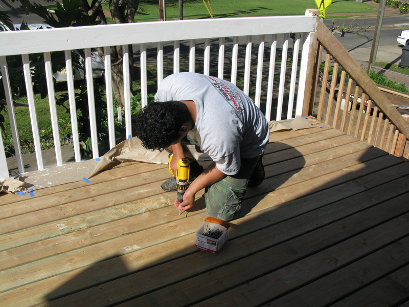 Screwing down the deck