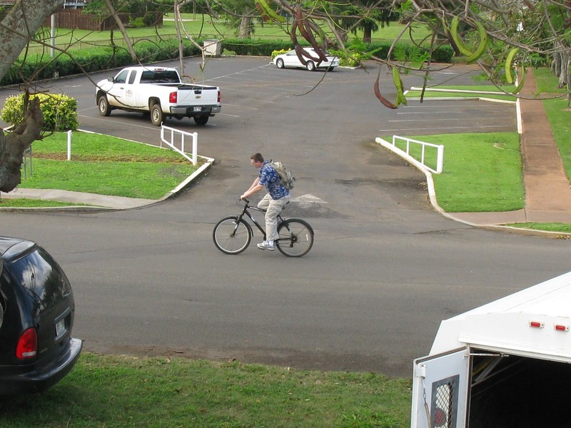 Ben is going off to class.