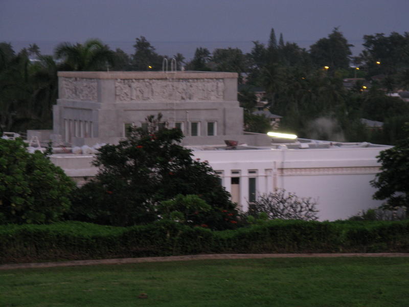 They have been sand blasting the paint off the temple. (north and west side)