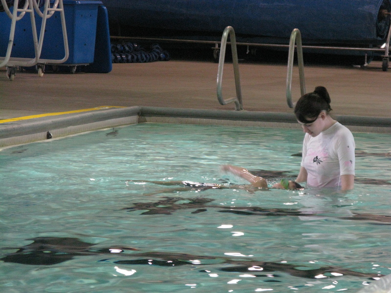Mikey at swimming lessons.
