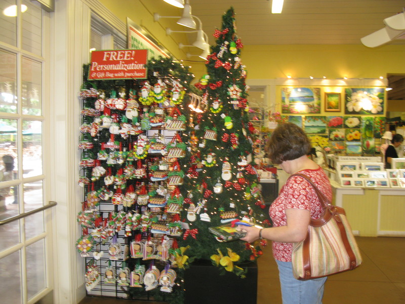 Inside Dole Plantation Store.