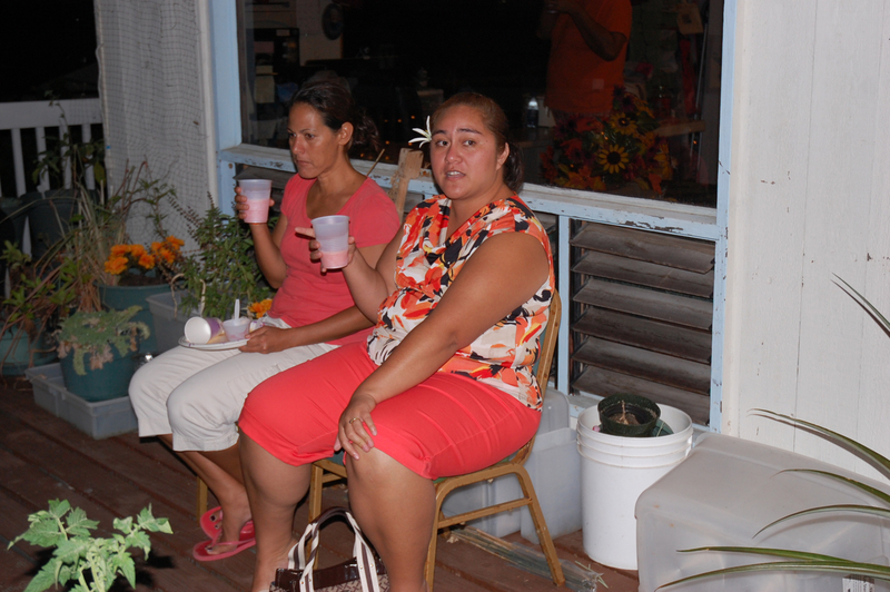 Some ladies out on the deck.