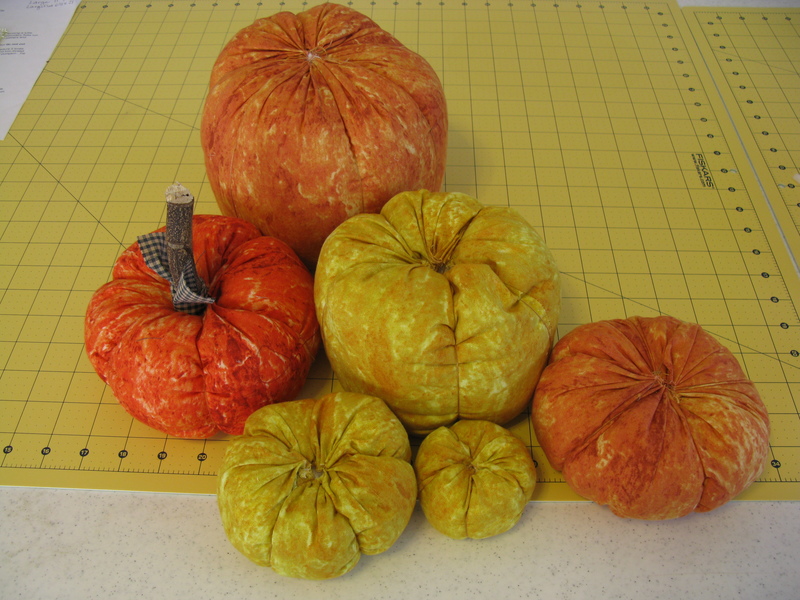 one day's worth of pumpkins, plus one that I did earlier in the month.