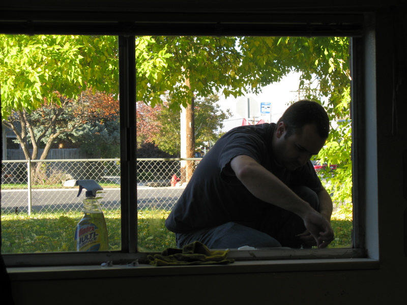 Keith decided it was time to take the air conditioner out of the window.