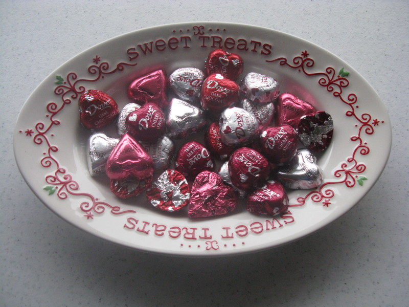 What is St. Valentine's celebrations without chocolate? Dove Swirled Cherry was a hit.