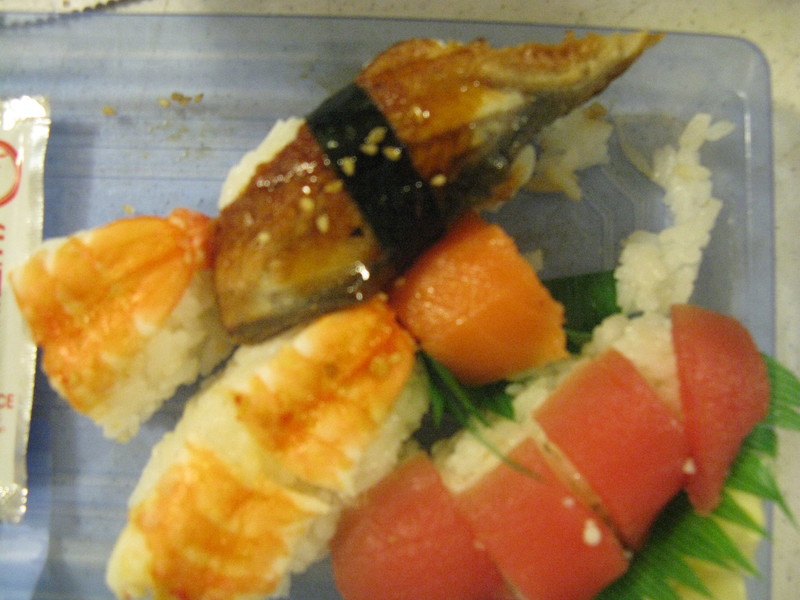 Sushi - shrimp, eel, salmon, and ahi