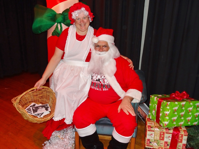 Mrs and Santa Claus at the Ward Christmas party.