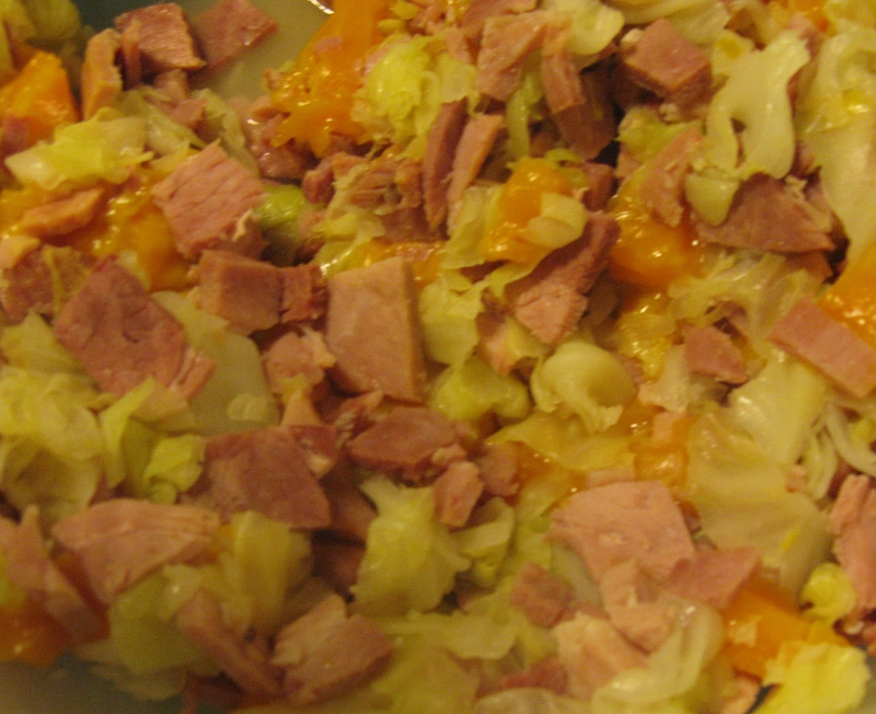 Ham, Cheese, and cabbage