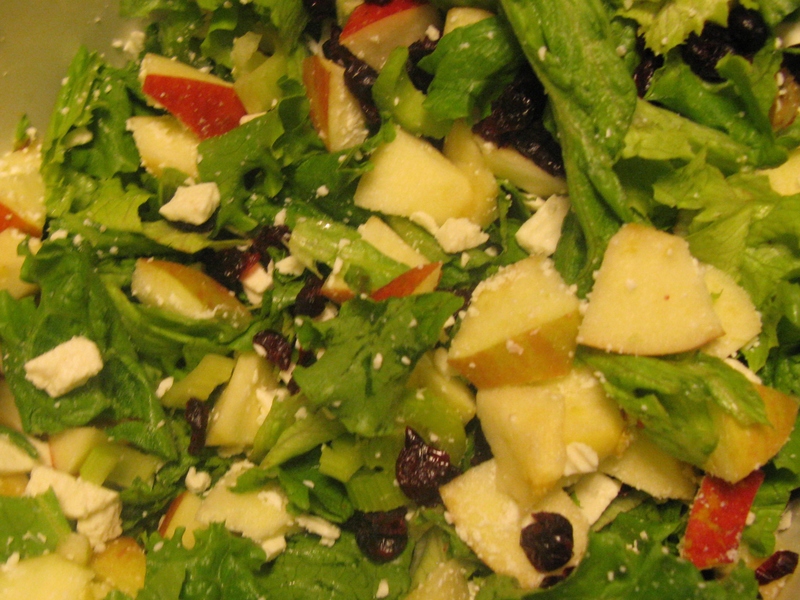 Lettuce and fruit salad