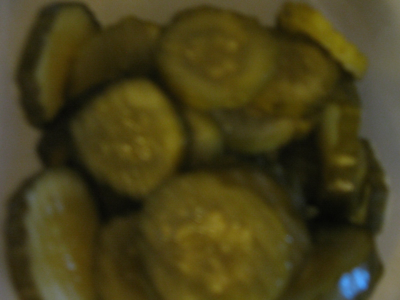 Got to have a blurry picture. LOL Anyway, these are Spicy Pickles.