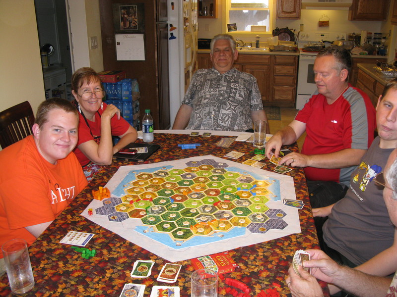 After we ate we played a large game of "Settlers of Catan." :-)