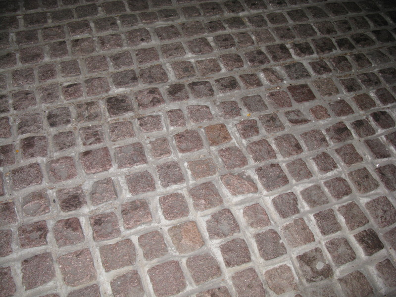 Part of the streets are cobblestone.