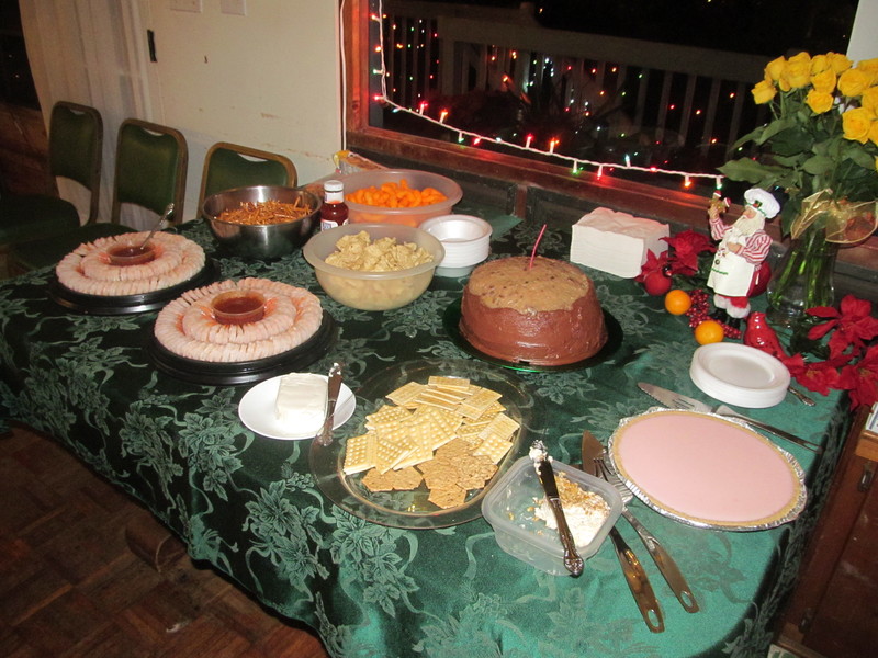 We had an Christmas Open House for my birthday this year. Why fight the fact that I'm born near Christmas. :-) No one was supposed to realize it was my birthday. :-)