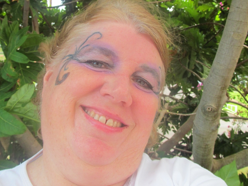 Thus adding the scroll things, and changing the colors around the eyes.