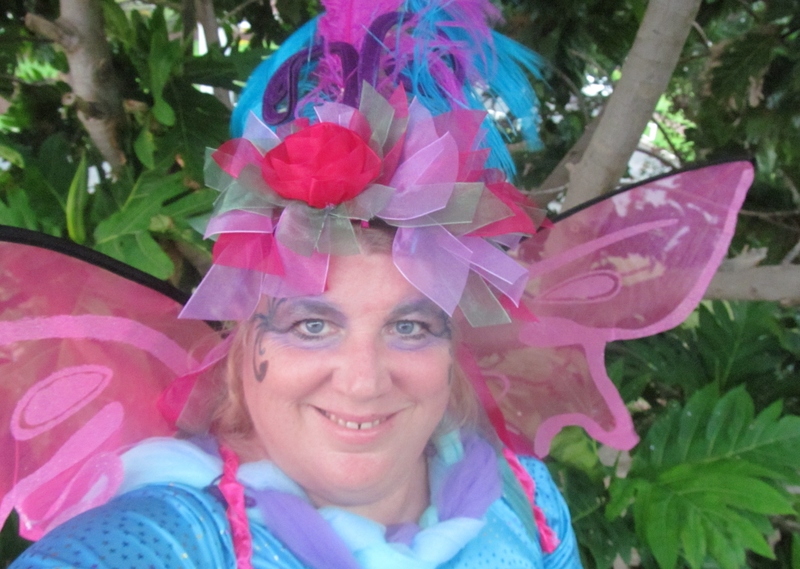 Since the costume doesn't looke much like a costume without the costume, I tried taking a picture of myself. :-)