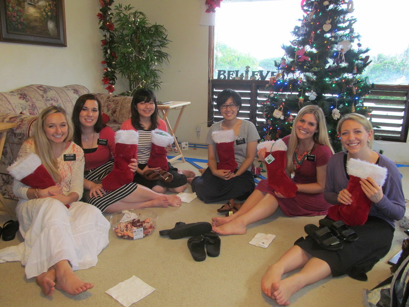 I also bought them each a pair of "slippers" at the Flea Market since they had been comparing their worn out shoes in November and said that all the Sisters wore them. :-)