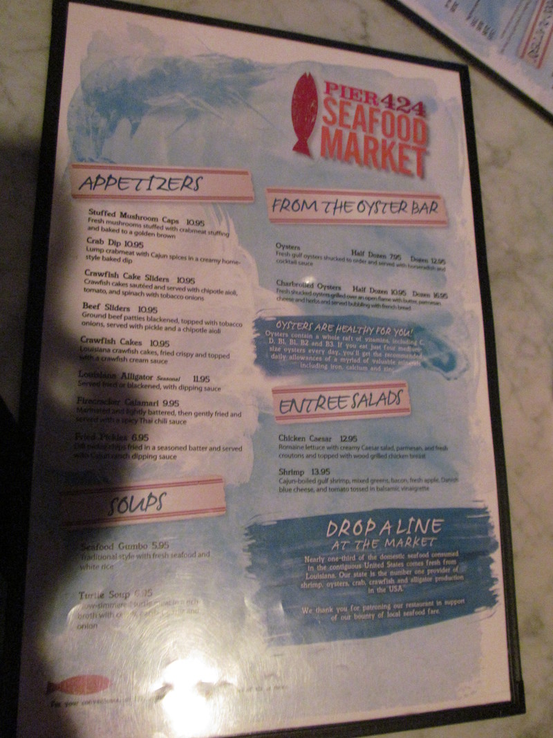 Pier 424 Seafood Market, where we had dinner