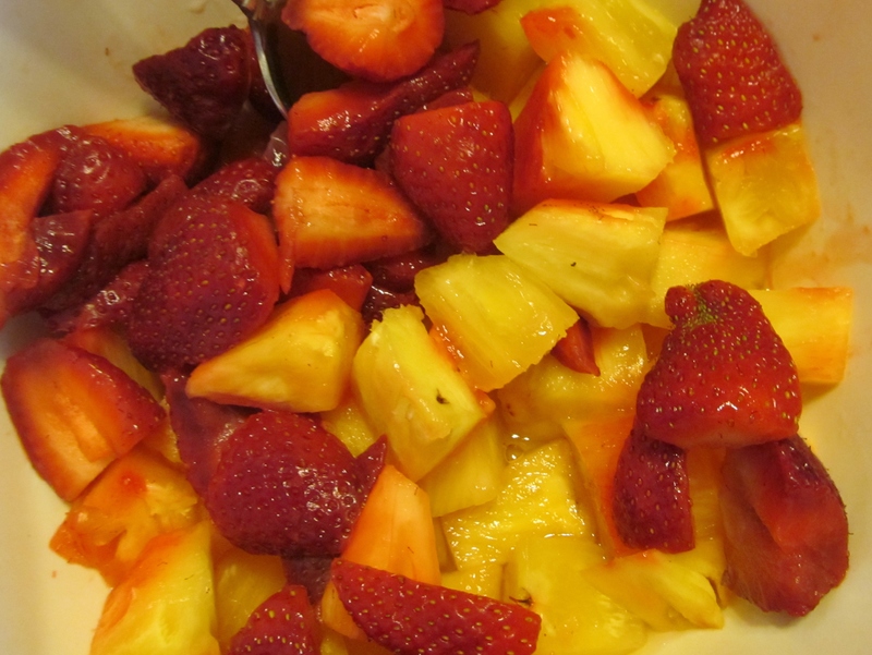 Cindy also made a fruit salad for dessert.