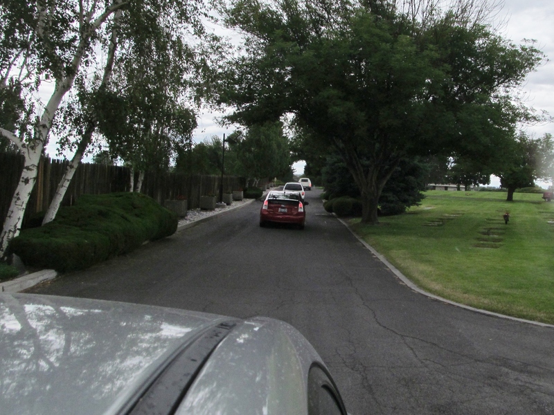 Procession arriving at the cemetery.