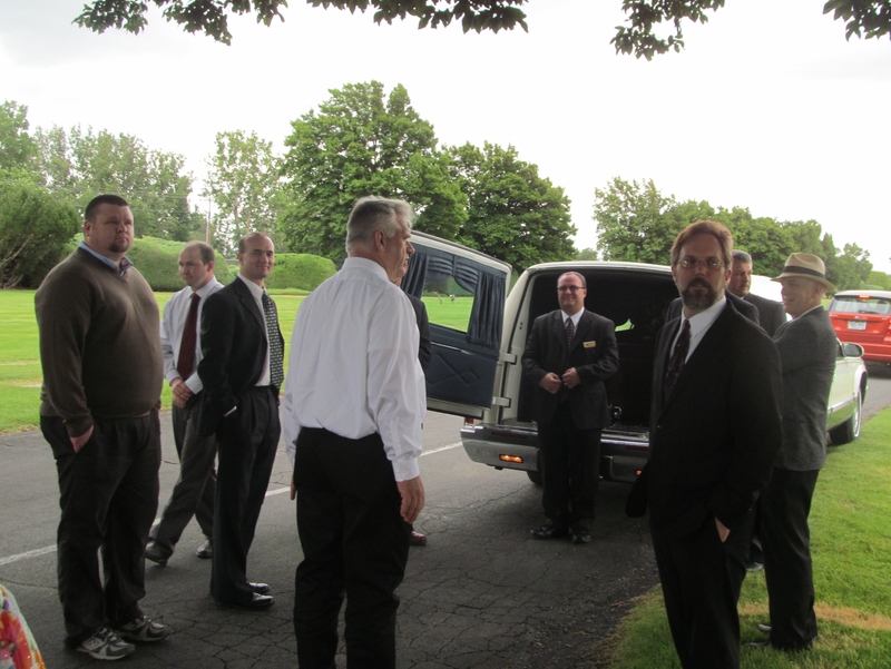 Pall Bearers line up, xx,xx,xx, Don, Einans guy, Eric, Brent, Murray