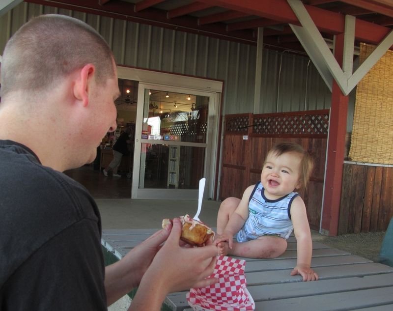 Isaac getting Kekoa to laugh.