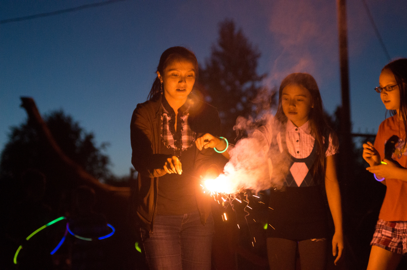 Fireworks. Shannon, Latia, Abby.