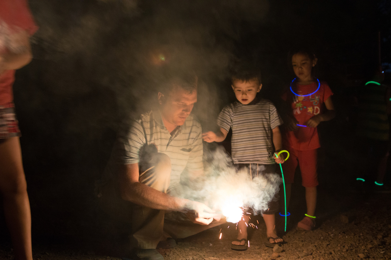 Fireworks. Joseph, Kili, Alex.