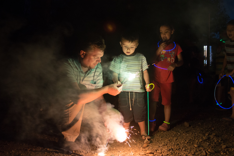 Fireworks. Joseph, Kili, Alex.