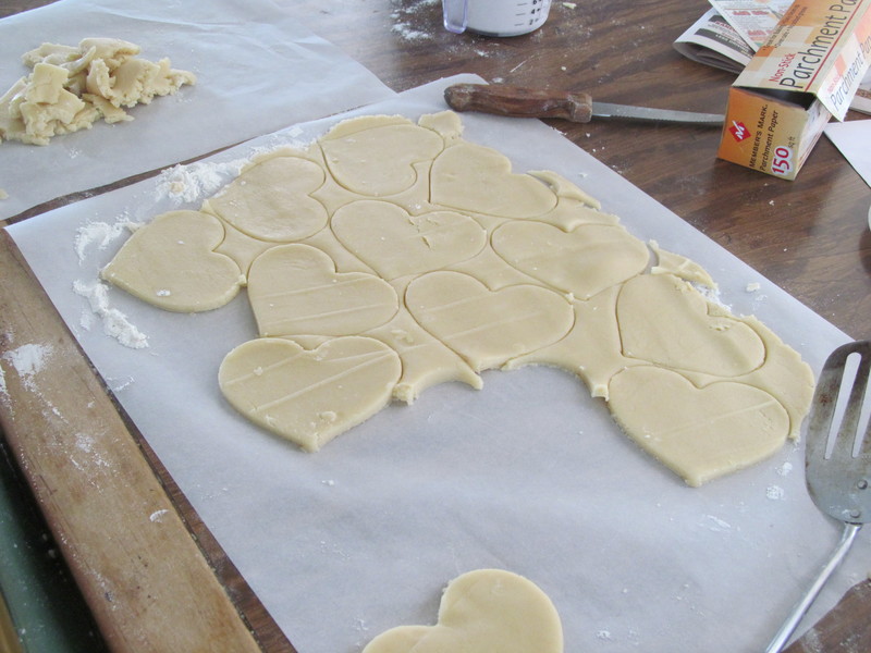 So I did a repeat, making the cookies and I got my friends frosting recipe. I made tons of sugar cookies. I think it was around 100, but not sure.