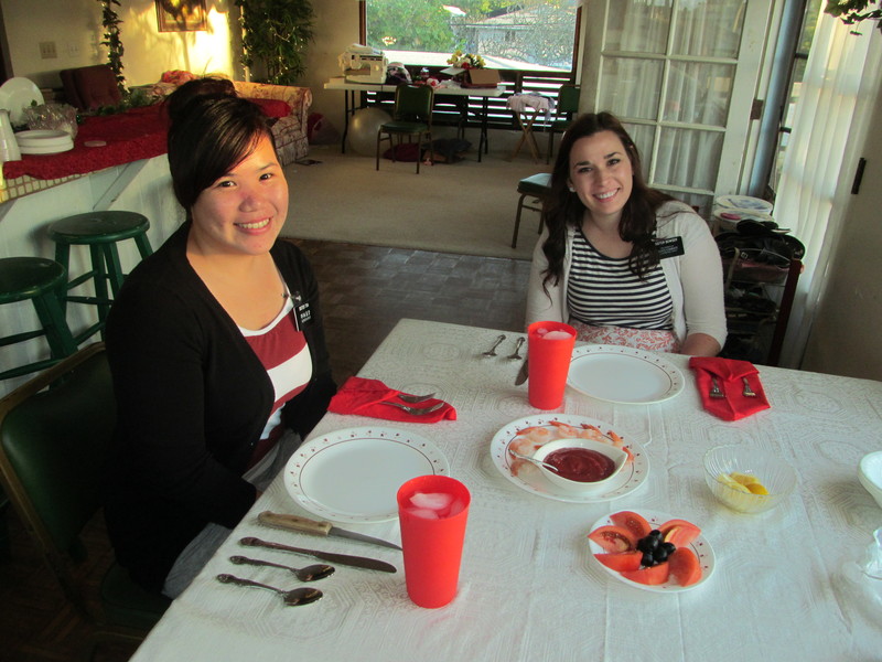 I had the Sisters over for dinner on Valentine's Day since Don was working in the temple that night.