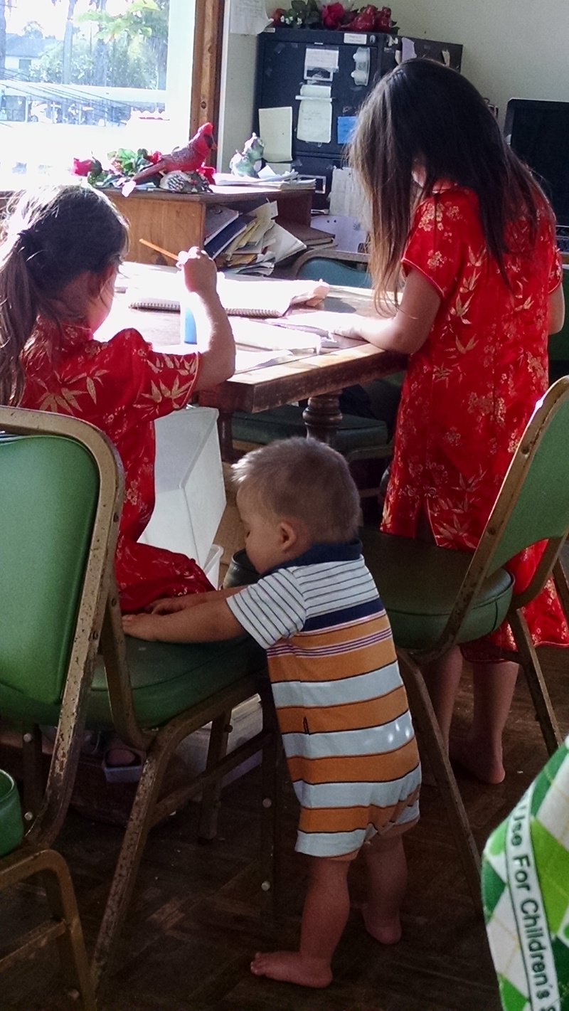 Art time with the two Mulan Princesses.