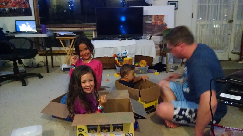 It's rocket time in the livingroom. :-) Boxes are always handy to have around.