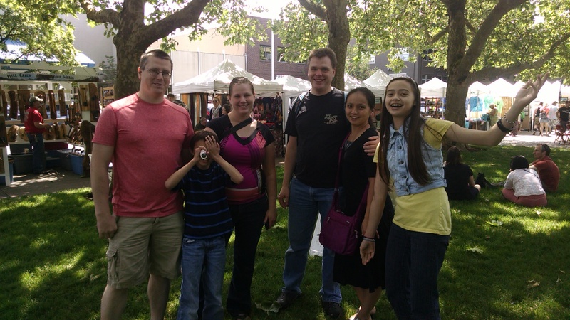 Part of the group at the Eugene Farmer's Market.
